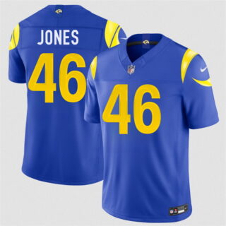 Men's Los Angeles Rams #46 Rohan Jones Royal 2026 Draft F.U.S.E. Vapor Limited Stitched Football Jersey