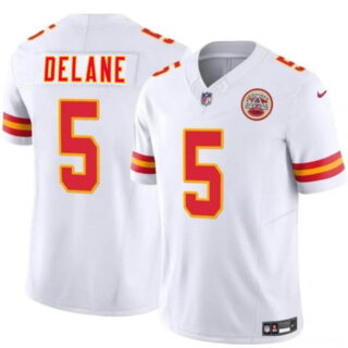 Men's Kansas City Chiefs #5 Mansoor Delane White 2026 Draft F.U.S.E. Vapor Untouchable Limited Stitched Football Jersey