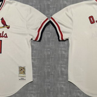 Men's St. Louis Cardinals #1 Ozzie Smith White Stitched Baseball Jersey