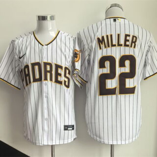 Men's San Diego Padres #22 Mason Miller White Cool Base Stitched Baseball Jersey