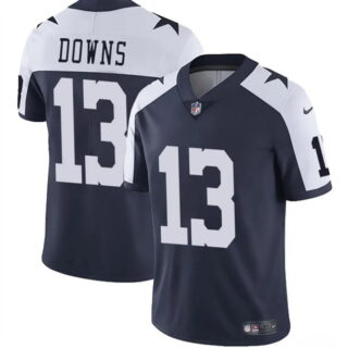 Men's Dallas Cowboys #13 Caleb Downs Navy White 2026 Draft Thanksgiving Vapor Untouchable Limited Stitched Football Jersey