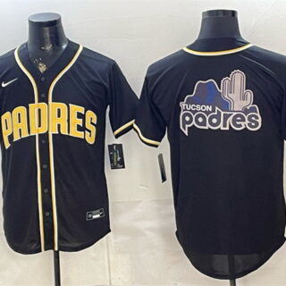 Men's San Diego Padres Team Big Logo 2026 Fashion Replica Black Out Stitched Baseball Jersey 001