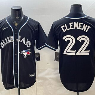 Men's Toronto Blue Jays #22 Ernie Clement 2026 Fashion Replica Black Out Stitched Baseball Jersey