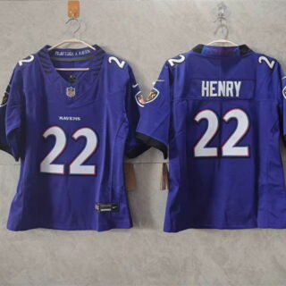 Women's Baltimore Ravens #22 Derrick Henry Black F.U.S.E. Vapor Football Jersey(Run Small)