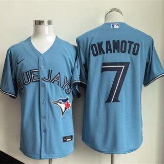 Men's Toronto Blue Jays #7 Kazuma Okamoto Blue Limited Stitched Baseball Jersey