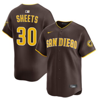 Men's San Diego Padres #30 Gavin Sheets Brown 2026 Road Limited Stitched Baseball Jersey