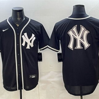 Men's New York Yankees Team Big Logo 2026 Fashion Replica Black Out Stitched Baseball Jersey 001