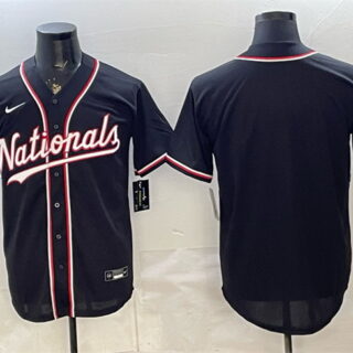 Men's Washington Nationals Blank 2026 Fashion Replica Black Out Stitched Baseball Jersey