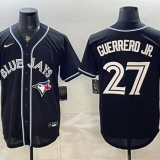 Men's Toronto Blue Jays #27 Vladimir Guerrero Jr. 2026 Fashion Replica Black Out Stitched Baseball Jersey