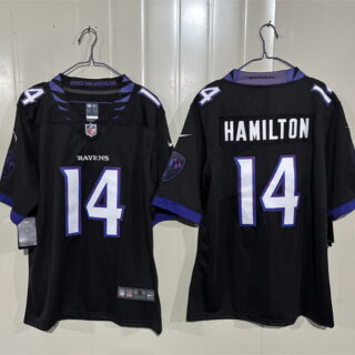 Men's Baltimore Ravens #14 Kyle Hamilton Black 2026 Alternate Vapor Stitched Limited Football Jersey