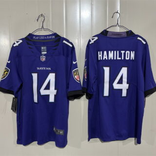 Men's Baltimore Ravens #14 Kyle Hamilton Purple 2026 Vapor Stitched Limited Football Jersey