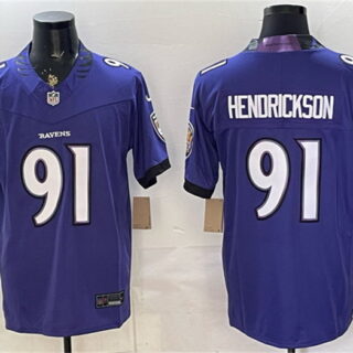 Men's Baltimore Ravens #91 Trey Hendrickson Purple 2026 F.U.S.E. Vapor Stitched Limited Football Jersey