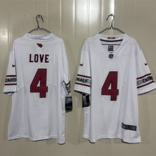 Men's Arizona Cardinals #4 Jeremiyah Love White 2026 Draft Vapor Untouchable Limited Stitched Jersey