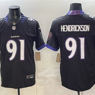 Men's Baltimore Ravens #91 Trey Hendrickson Black 2026 F.U.S.E. Alternate Vapor Stitched Limited Football Jersey