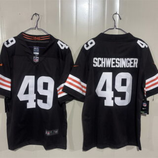 Men's Cleveland Browns #49 Carson Schwesinger Brown 2026 Vapor Limited Stitched Football Jersey