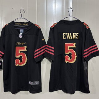 Men's San Francisco 49ers #5 Mike Evans Black 2025 Rivalries Vapor Limited Stitched Football Jersey