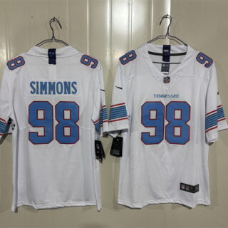 Men's Tennessee Titans #98 Jeffery Simmons White 2026 Vapor Limited Stitched Football Jersey