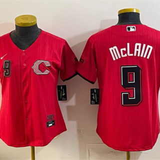 Women's Cincinnati Reds #9 Matt McLain Red 2026 City Connect Stadium Stitched Baseball Jersey(Run Small)