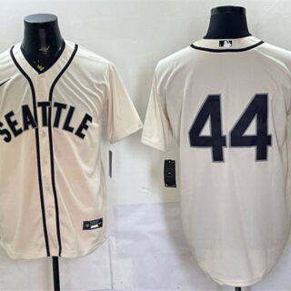 Men's Seattle Mariners #44 Julio Rodriguez Cream Alternate Stitched Baseball Jersey