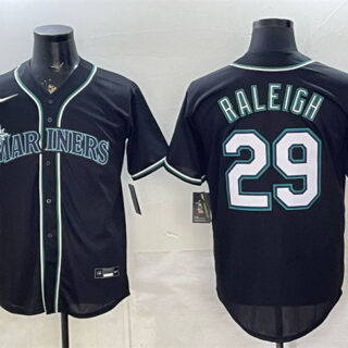 Men's Seattle Mariners #29 Cal Raleigh 2026 Fashion Replica Black Out Stitched Baseball Jersey