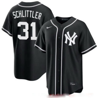 Men's New York Yankees #31 Cam Schlittler 2026 Fashion Replica Black Out Stitched Baseball Jersey