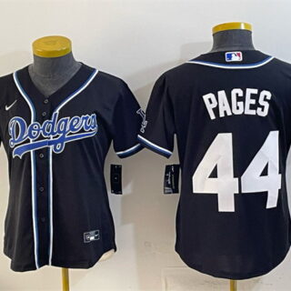Women's Los Angeles Dodgers #44 Andy Pages Black Stitched Baseball Jersey(Run Small)