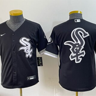 Youth Chicago White Sox Team Big Logo Black Stitched Baseball Jersey