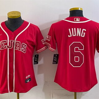 Women's Texas Rangers #6 Josh Jung Red 2026 City Connect Stadium Stitched Baseball Jersey(Run Small)