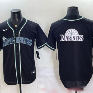 Men's Seattle Mariners Team Big Logo 2026 Fashion Replica Black Out Stitched Baseball Jerseys