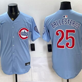 Men's Chicago Cubs #25 Moises Ballesteros Blue 2026 2nd Alternate Limited Stitched Baseball Jersey
