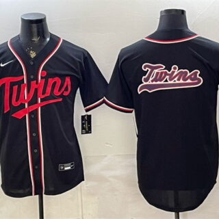 Men's Minnesota Twins Team Big Logo 2026 Fashion Replica Black Out Stitched Baseball Jerseys