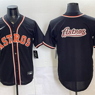 Men's Houston Astros Team Big Logo 2026 Fashion Replica Black Out Stitched Baseball Jersey