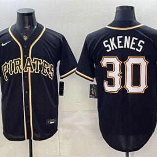 Men's Pittsburgh Pirates #30 Paul Skenes 2026 Fashion Replica Black Out Stitched Baseball Jersey