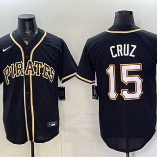 Men's Pittsburgh Pirates #15 Oneil Cruz 2026 Fashion Replica Black Out Stitched Baseball Jersey