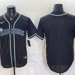 Men's Seattle Mariners Blank 2026 Fashion Replica Black Out Stitched Baseball Jersey