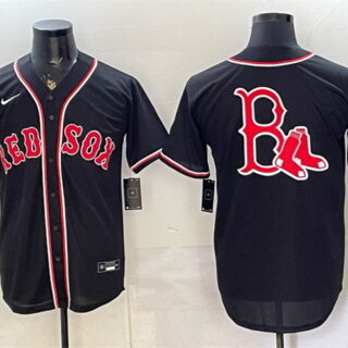Men's Boston Red Sox Team Big Logo 2026 Fashion Replica Black Out Stitched Baseball Jersey