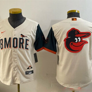 Youth Baltimore Orioles Team Big Logo Natural 2026 City Connect Stadium Stitched Baseball Jerseys