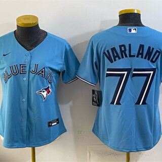Women's Toronto Blue Jays #77 Louis Varland Blue Stitched Baseball Jersey(Run Small)
