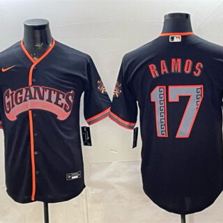 Men's San Francisco Giants #17 Heliot Ramos Black 2026 Alternate Stadium Stitched Baseball Jersey