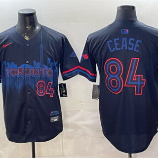 Men's Toronto Blue Jays #84 Dylan Cease Navy 2024 City Connect Limited Stitched Baseball Jersey