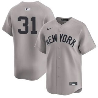 Men's New York Yankees #31 Cam Schlittler Grey 2026 Road Limited Stitched Baseball Jersey 1