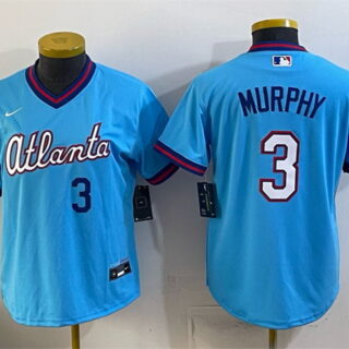 Youth Atlanta Braves #3 Dale Murphy Powder Blue 2026 City Connect Stadium Stitched Baseball Jersey