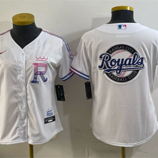 Youth Kansas City Royals Team Big Logo White 2026 City Connect Stadium Stitched Baseball JerseyS