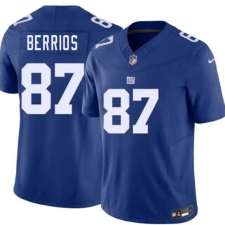 Men's New York Giants #87 Braxton Berrios Blue 2026 F.U.S.E. Vapor Untouchable Limited Stitched Jersey