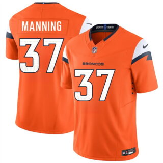 Men's Denver Broncos #37 Paul Manning Orange 2026 F.U.S.E. Vapor Limited Stitched Football Jersey