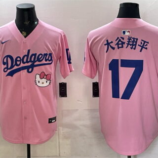 Men's Los Angeles Dodgers #17 Shohei Ohtani Pink 2025 Hello Kitty Vapor Limited Stitched Baseball Jersey
