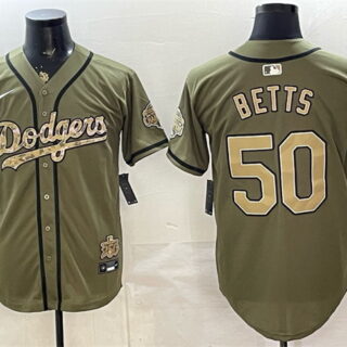 Men's Los Angeles Dodgers #50 Mookie Betts Military Appreciation Game Day Stitched Baseball Jersey