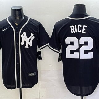 Men's New York Yankees #22 Ben Rice 2026 Fashion Replica Black Out Stitched Baseball Jersey