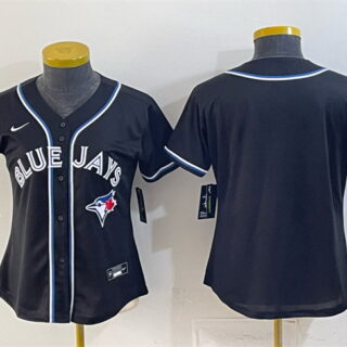 Women's Toronto Blue Jays Blank 2026 Fashion Replica Black Out Stitched Baseball Jersey(Run Small)