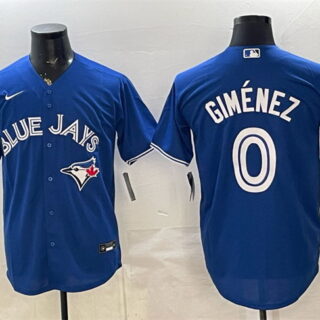 Men's Toronto Blue Jays #0 Andres Gimenez Royal 50 Seasons Patch Stitched Baseball Jersey